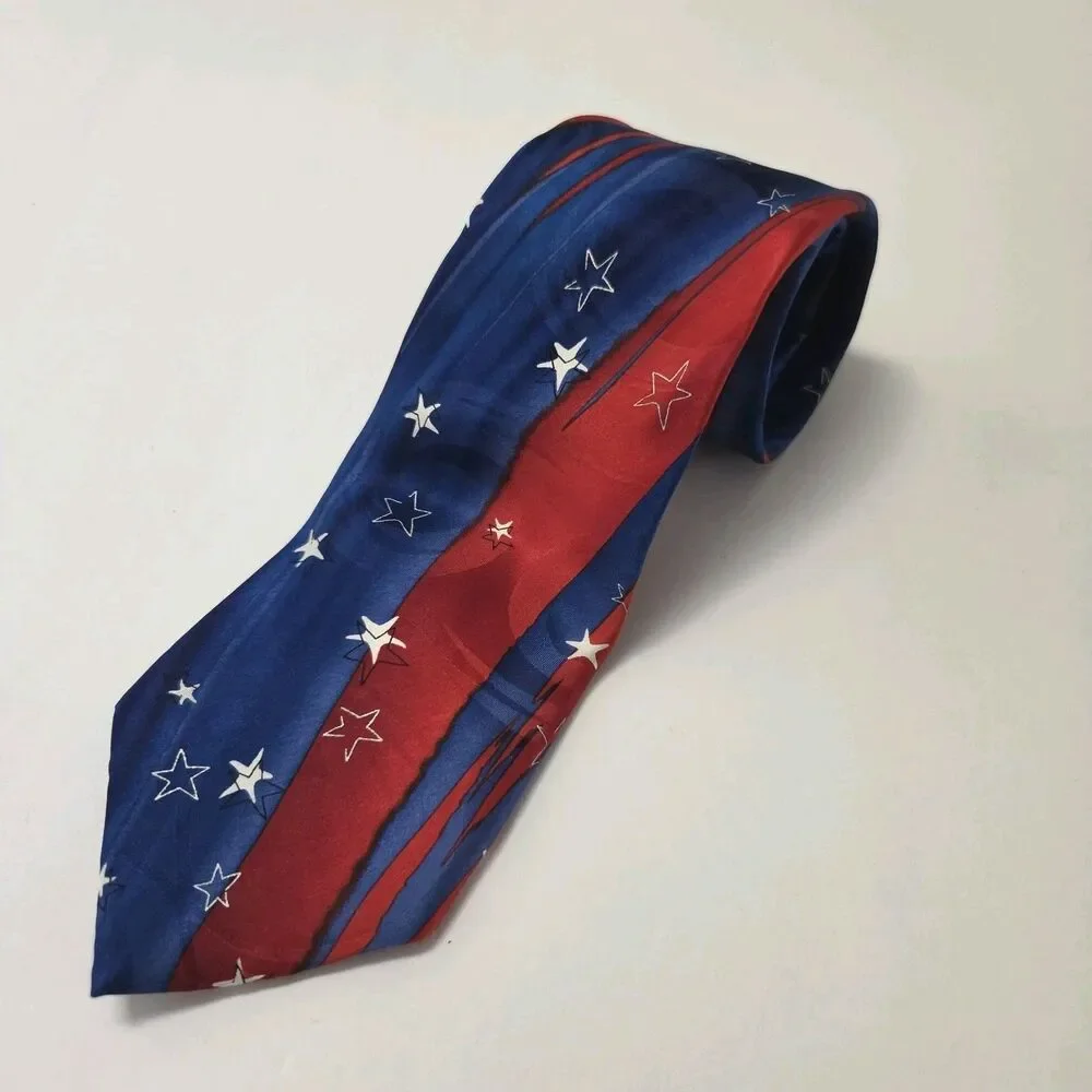 Jerry Garcia Silk Tie Urban Cat Ghost Collection 56 Patriotic USA Stars Striped